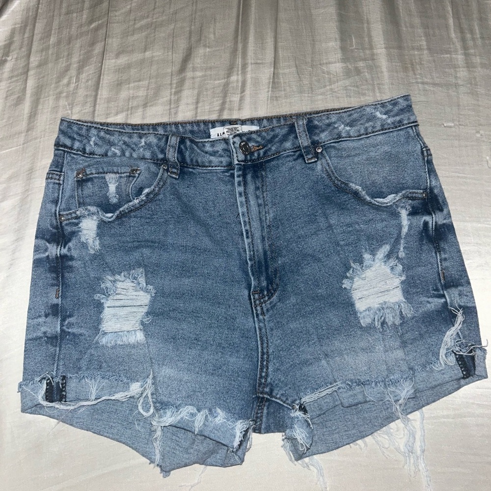 Almost Famous Light Blue Distressed Jean Shorts